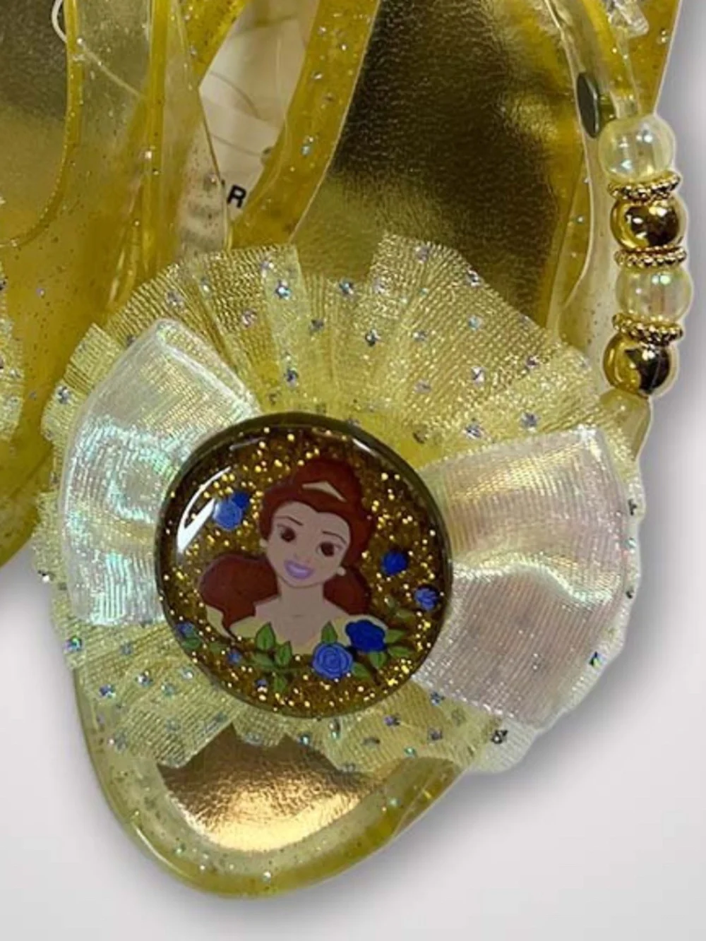 Beauty and the Beast Princess ~BELLE~ Costume Slipper Shoes ~ Disney VTG NWT 7/8